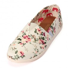 Floral Female Single Shoes Leisure Canvas Flat Heel Shoes