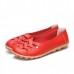 Large Size Hollow Out Leather Loafers Moccasin Casual Flats