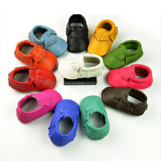 Baby Newborn Tassels Leather Shoes Soft Anti-slip Prewalker