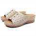LOSTISY Hollow Out Pattern Lightweight Soft Casual Wedge Sandals