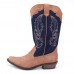 LOSTISY Stitching Western Cowboy Mid Calf Boots