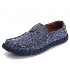 Men Breathable Cloth Soft Flat Loafers Slip On Shoes