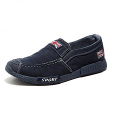 Men Breathable Denim Slip On Casual Flats Loafers