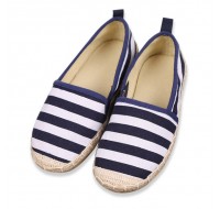 Kids Loafers Children Striped Canvas Sneakers Slip On Flats Boys Girls Shoes